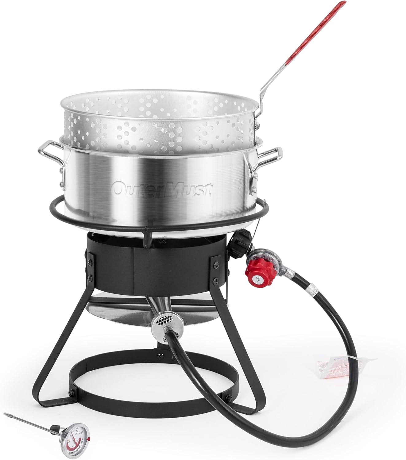 Fish Fryer Pot and Basket, 58,000 BTU 11 Qt. Aluminum Outdoor Deep Fry