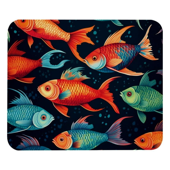 Fish Gaming Mouse Pad, Mouse Mat, Mouse Pad - Square, 8.3x9.8 Inch, Printed, Non-Slip Rubber Bottom - Suitable for Office and Gaming