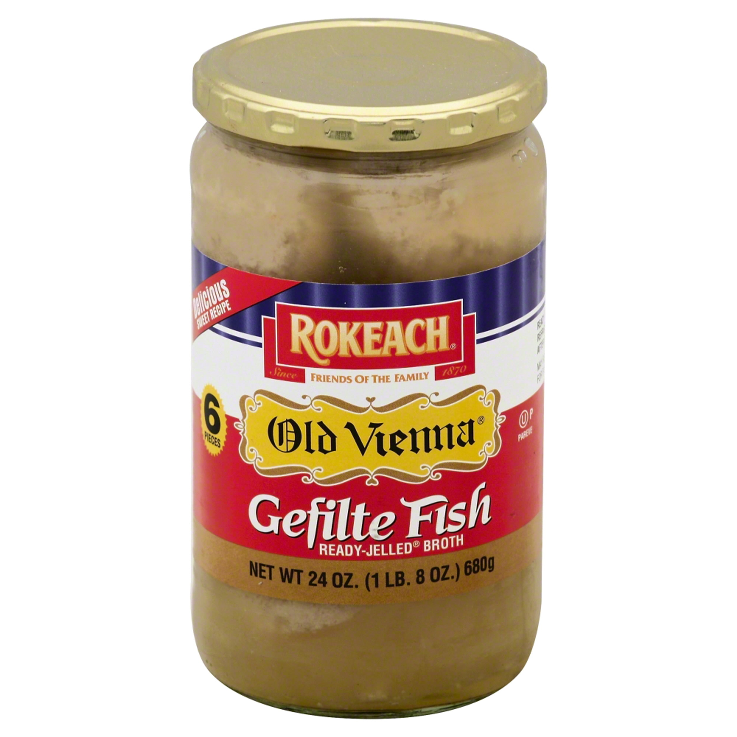 Pack of 6, Rokeach Old Vienna Gefilte Fish, 24 oz