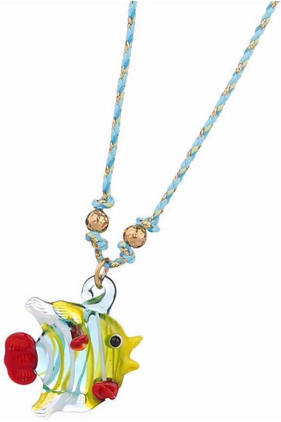 Fish Glass Elegant Pendant Necklace Adjustable Chain Necklace Unique Fish Necklace Glass Texture for Casual or Formal Wear[a197]