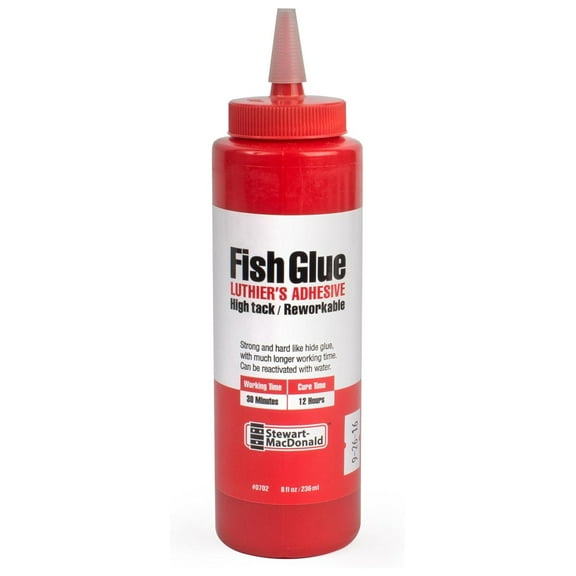 Fish Glue High Strength Woodworking Adhesive with Long Working Time Non-Toxic Ready-to-Use 8 oz Bottle | Luthier's Adhesive | High Tack | Reworkable