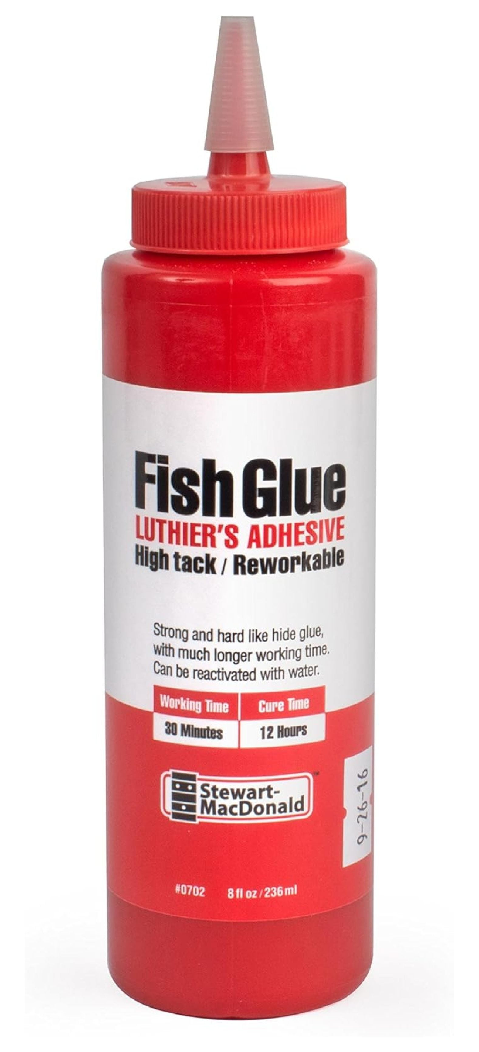 Fish Glue – High Strength Woodworking Adhesive with Long Working Time – Non-Toxic Ready-to-Use – 8 oz Bottle | Luthier's Adhesive | High Tack | Reworkable