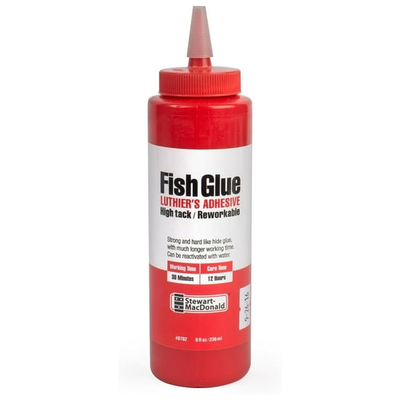 Fish Glue High Strength Woodworking Adhesive with Long Working Time Non-Toxic Ready-to-Use 8 oz Bottle | Luthier's Adhesive | High Tack | Reworkable