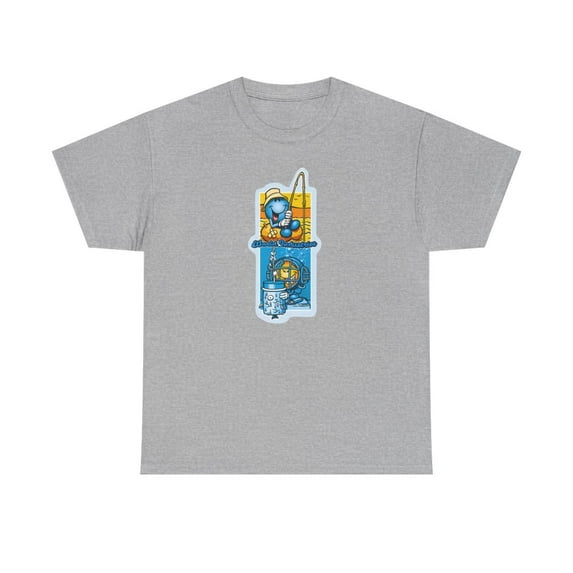 Fish Go Boom World Industries 2000s Skateboard Vintage Classic TShirt Print - Sport Grey / 4XL