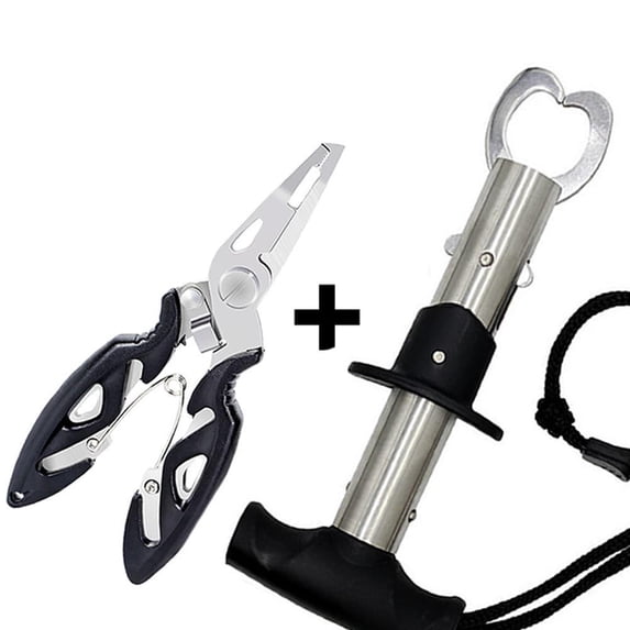 Pilerss Fish Gripper & Fishing Pliers Set Stainless Steel T-Shaped Fish Control ...