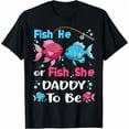 thumbnail image 1 of Fish He or Fish She Gender Reveal for Dad To Be Men Short Sleeve Graphic T-Shirt, 1 of 6