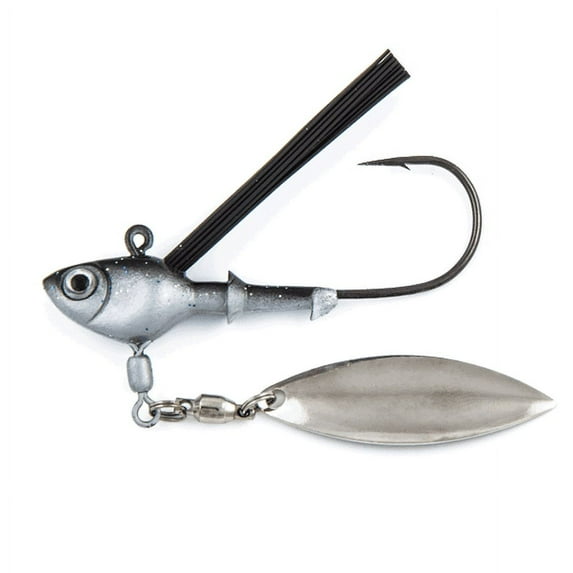Fish Head 1201206 Weedless Spin Jighead, 3/8 oz, 5/0 Hook, Smokin