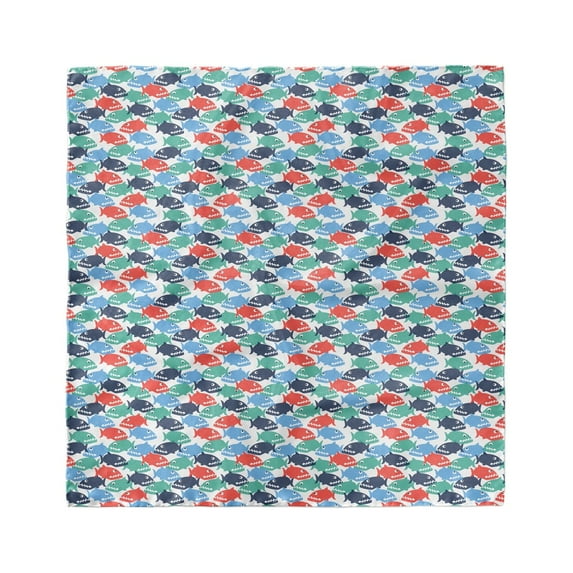 Fish Head Scarf, Colorful Cartoonish Piranha, Head Wrap, 3 Sizes, by Ambesonne