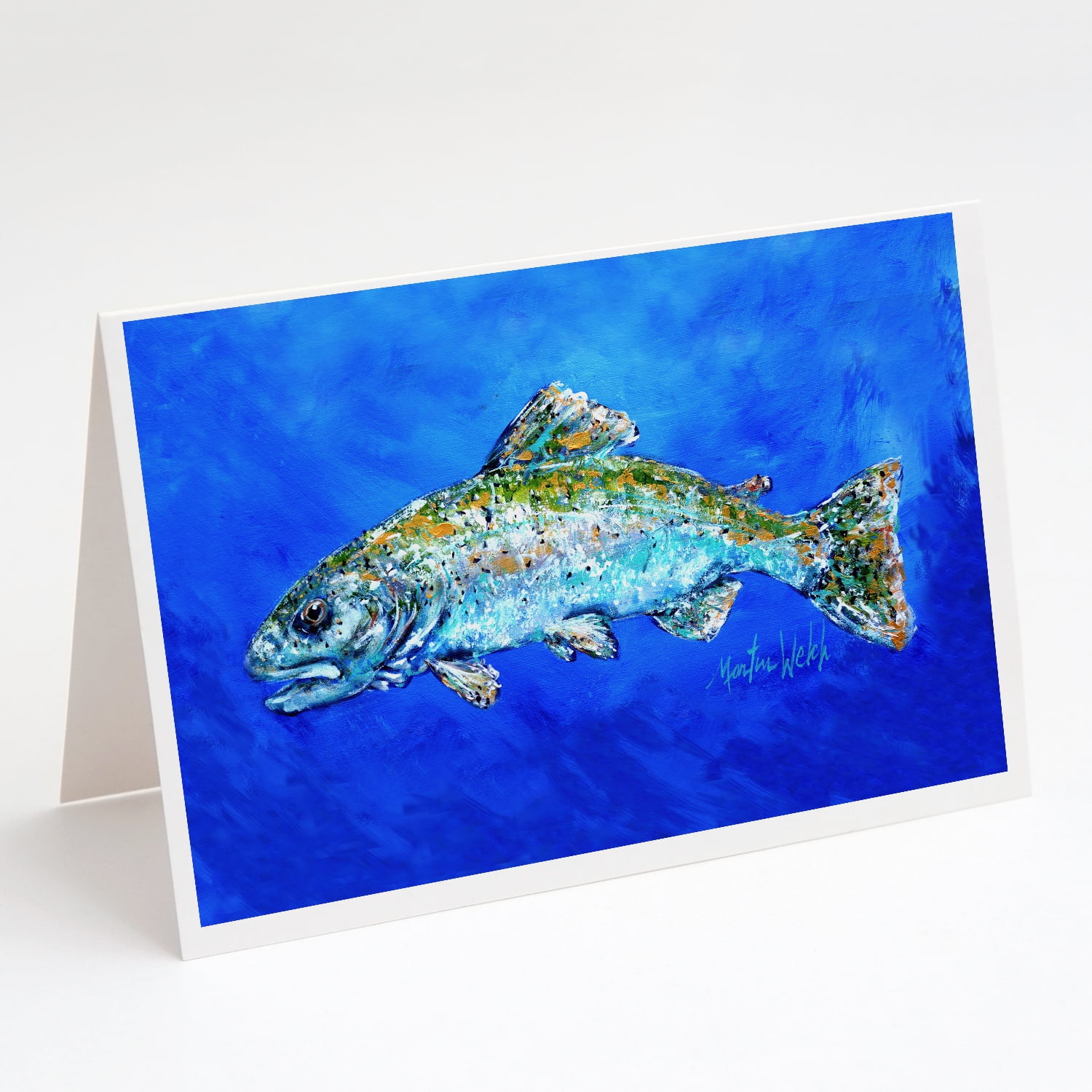Fish Headed Downstream Greeting Cards Pack of 8 7 in x 5 in