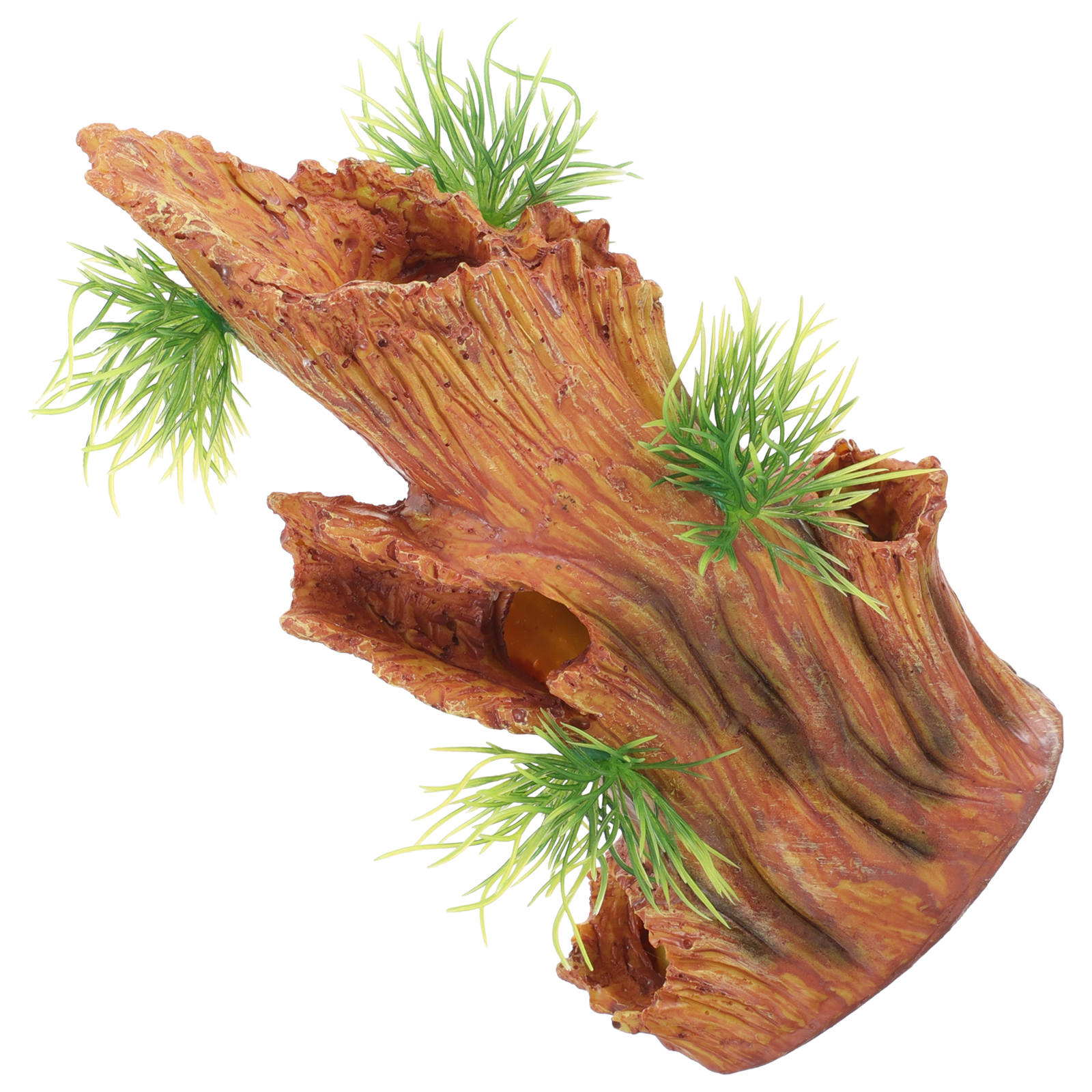 Fish Hideout Decor Fake Plant Ornament Aquarium Tree Stump Decor Fish