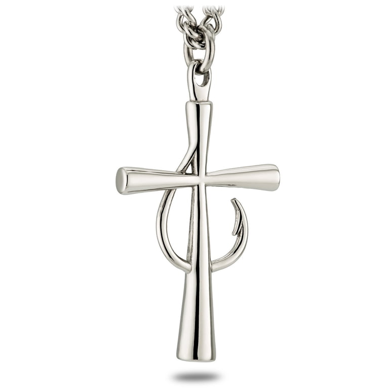christian cross like fish hook vector Fisherman Cross Svg