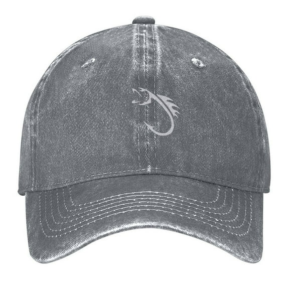 Fish Hook Hat, Fishing Cap, Fisher Cap Print Vintage Wash Dad Hat Adjustable Curved Brim Baseball Cap,Made In USA,Casual Outdoor Sports Fishing Cap for Men and Women