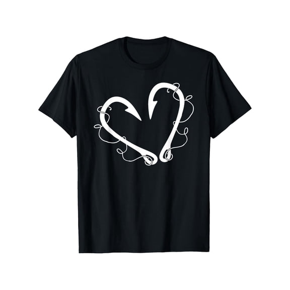 Fish Hook Heart Love Fishing Gifts - Fish Hooks Heart T-Shirt, mens clothes, mens t shirts 100%cotton, S-XXXL