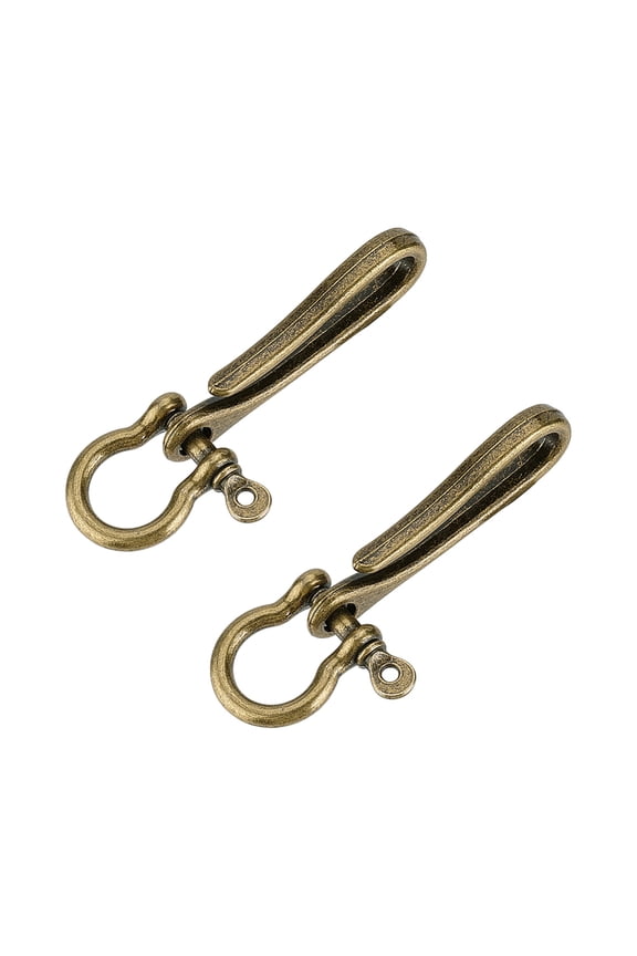 Fish Hook Keychain Alloy Key Ring Solid U Shape Key Hook Pocket Clip with Key Shackle for Keys Men Wallet Chain