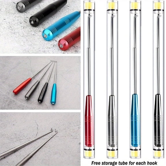 Fish Hook Remover Tool, Fishing Hook Quick Removal Descending Device, Fishing Gear Security Equipment Kits for Adult, Hook Extractor Accessories Detacher Tools with 4PCS Storage Tube