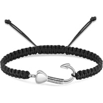 Fish Hook Urn Bracelet for Ashes Cremation Jewelry Ashes Stainless Steel Adjustable Memorial Bracelet for Men Women Braided Rope Design Human / Pet Loss Sympathy Gift