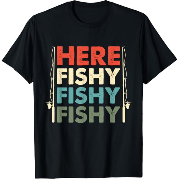 Fish Hunting Fishing Fishrod Fisherman T-Shirt Black Medium