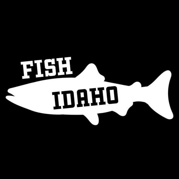 Fish Idaho Vinyl Decal Sticker (2 Pack) | Cars Trucks Vans Walls Windows Laptops Cups | White | 2- 5.5 X 2.2 | KCD1898
