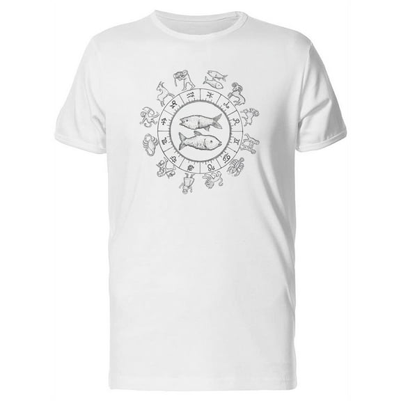 Fish In Zodiac Calendar T-Shirt Men -Image by Shutterstock, Male x-Large