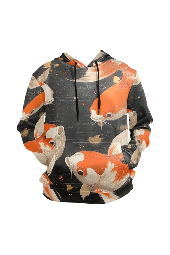 Fish Ink Painting Men’s Hoodies Sweatshirt Fleece Jackets Long Sleeve Sweatshirts