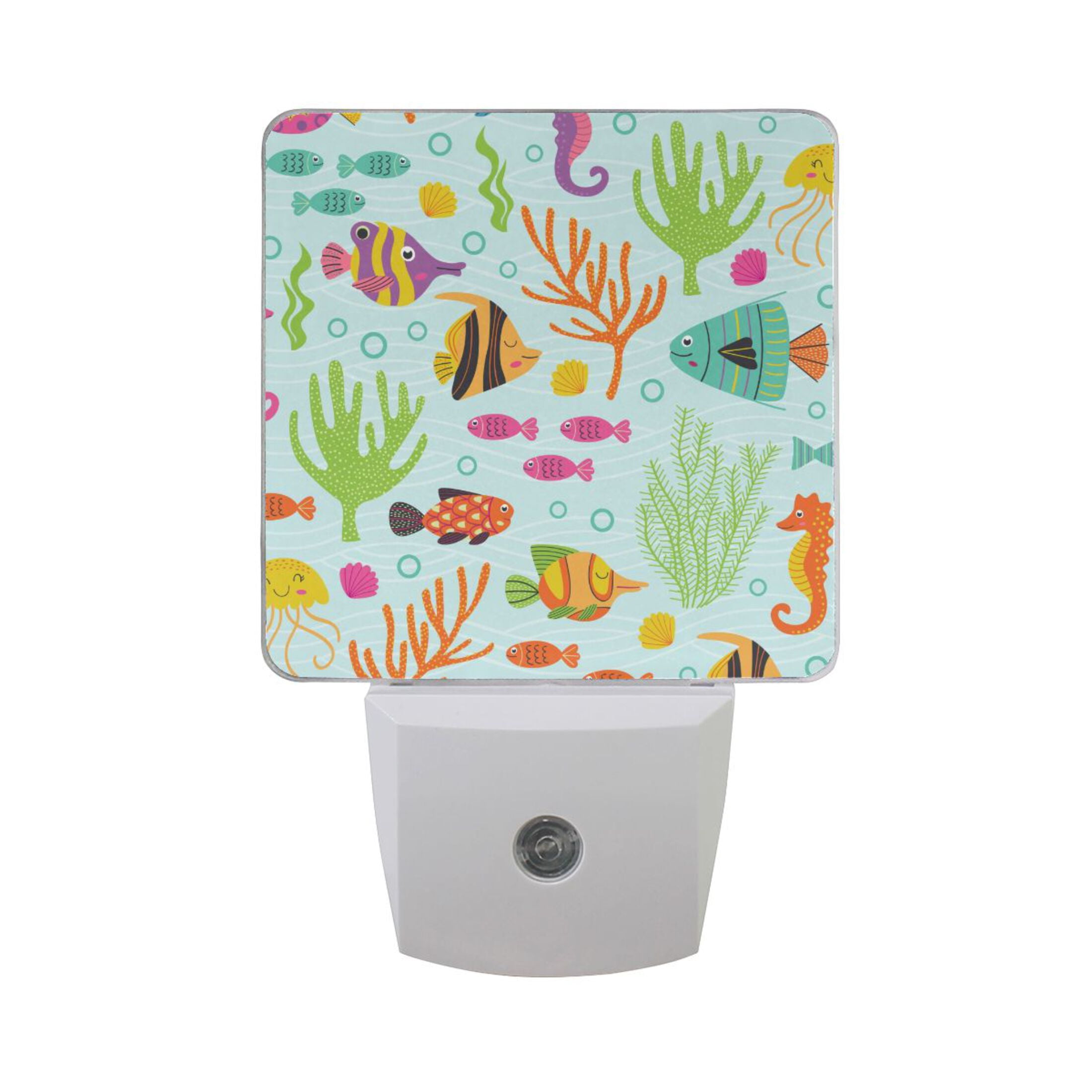 Fish Jellyfish Night Light LED Dusk to Dawn Auto Sensor Night Lamp Plug ...