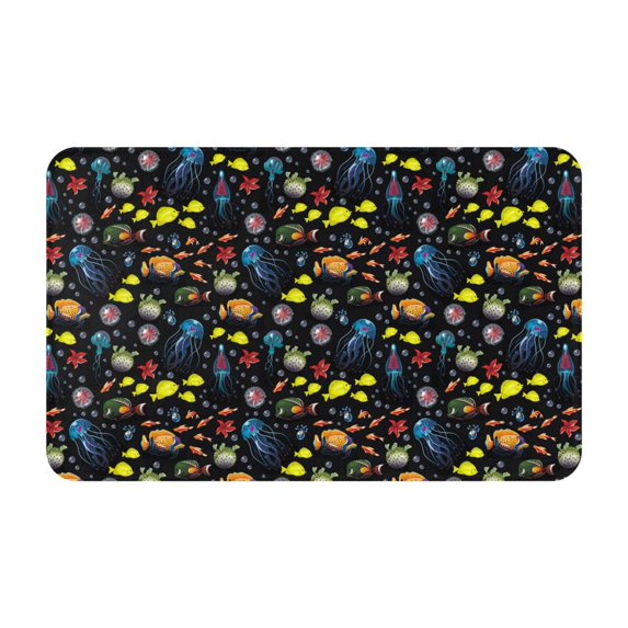 Fish Jellyfish Starfish Door Mat for Indoor, Welcome Door Mats Front Entrance Rug, Non-Slip Bathroom kitchen Rugs for Inside Floor, Small Rug Dog Door Mat 20X31.5 Inch