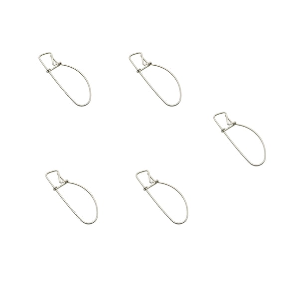 Fish Keeper Clips for Boat Anglers, Five-Piece 304 Stainless Steel Set with Wire-Form Closures in Stringer Assemblies