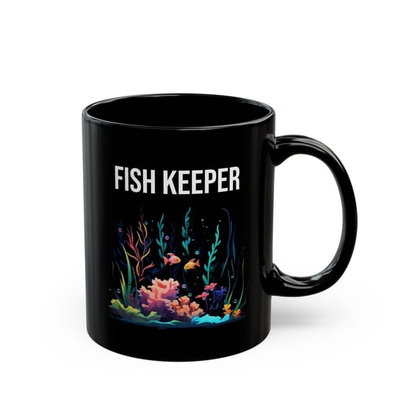 Fish Keeper Mug, Aquarium Mug, Fish Cup, Colorful Neon Black Fish Mug, Fish Lover Gift, Aquascaping Mug, Fish Tank Hobby Gift, Cool Fish