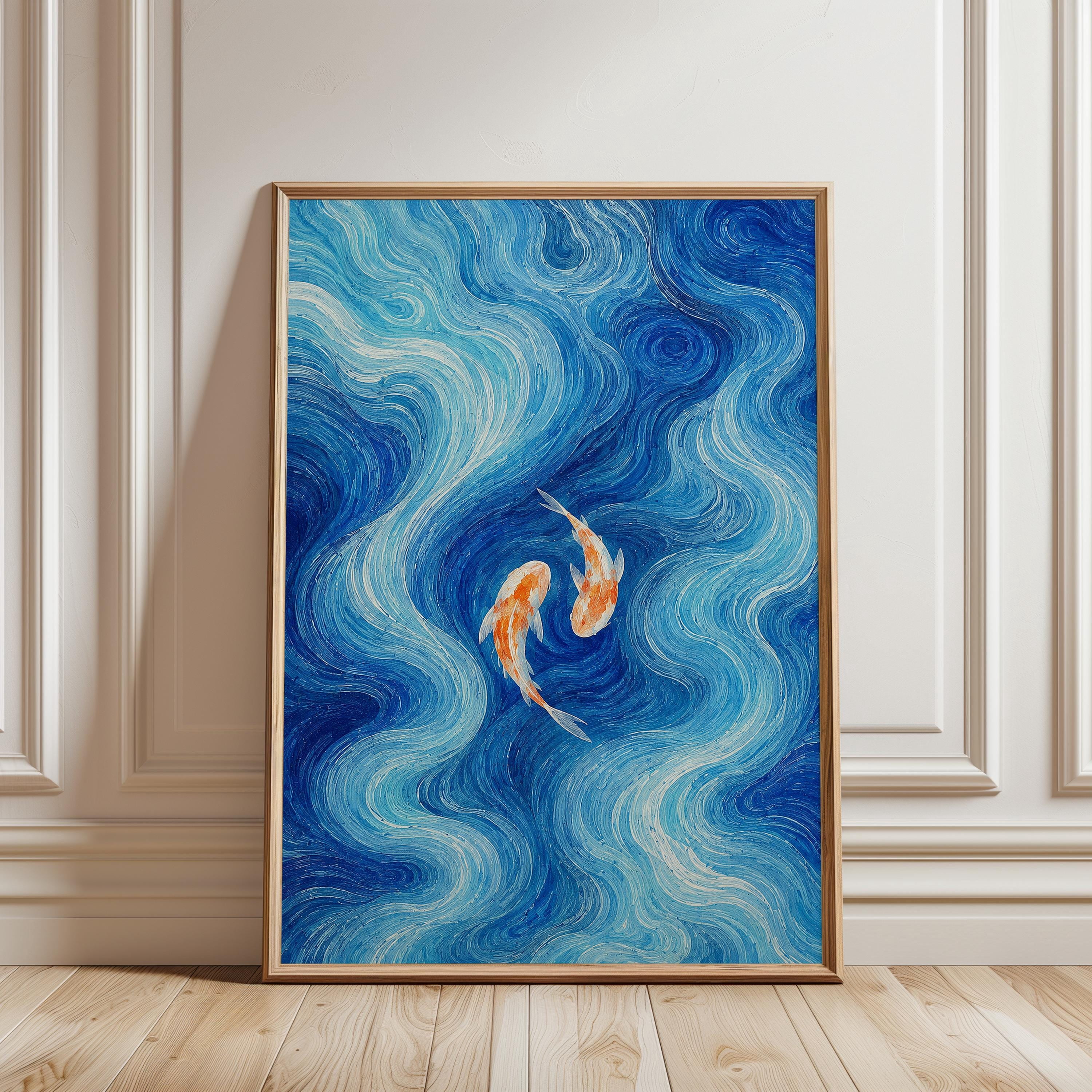 Zen Fish Design Fish Koi Serene Art Fish Impressionistic Art Zen Poster , Poster Print ...