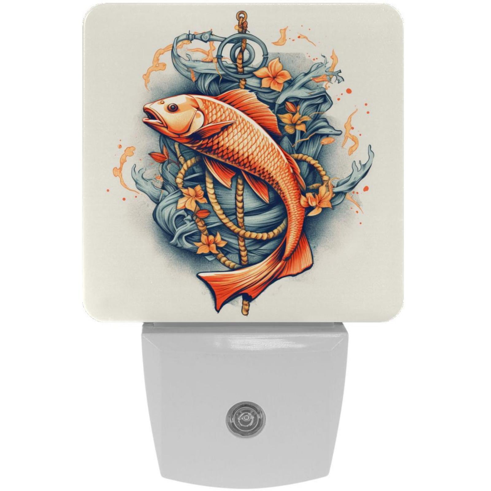 Fish LED Square Night Light for Bedroom and Bathroom - Energy Efficient ...