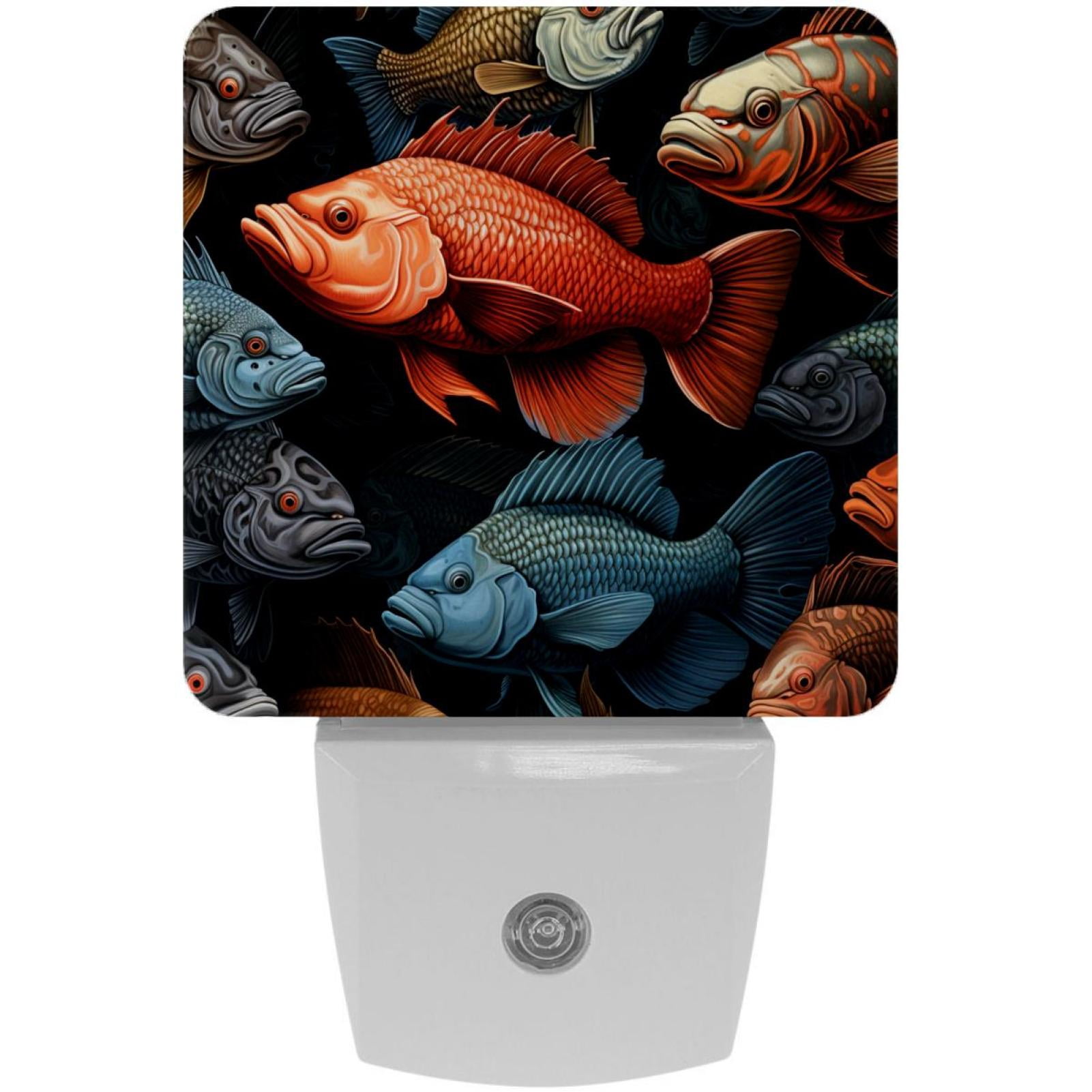 Fish LED Square Night Light for Bedroom and Bathroom - Energy Efficient ...