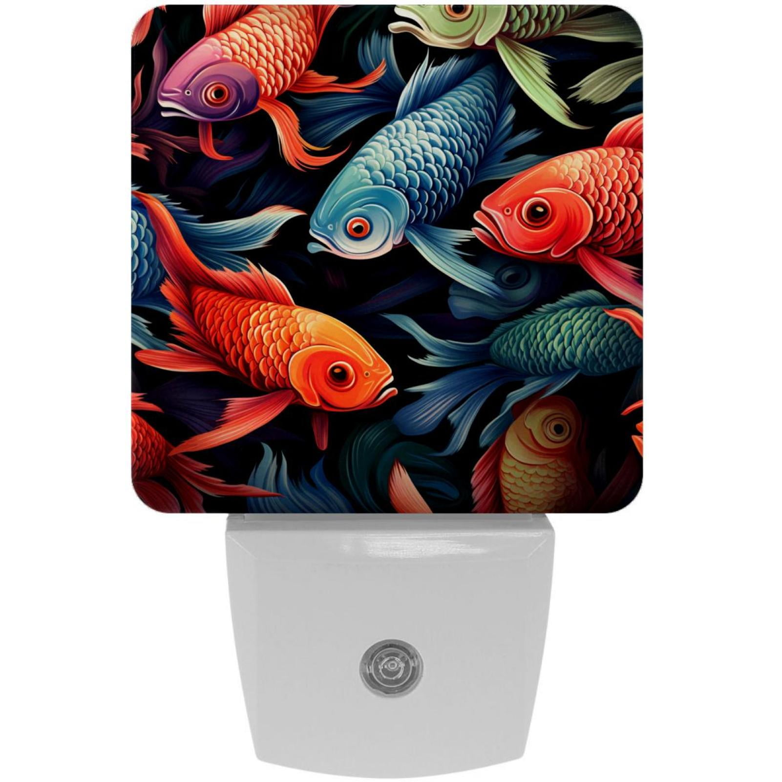 Fish LED Square Night Lights- Modern and Energy Efficient Bedside Lamps ...