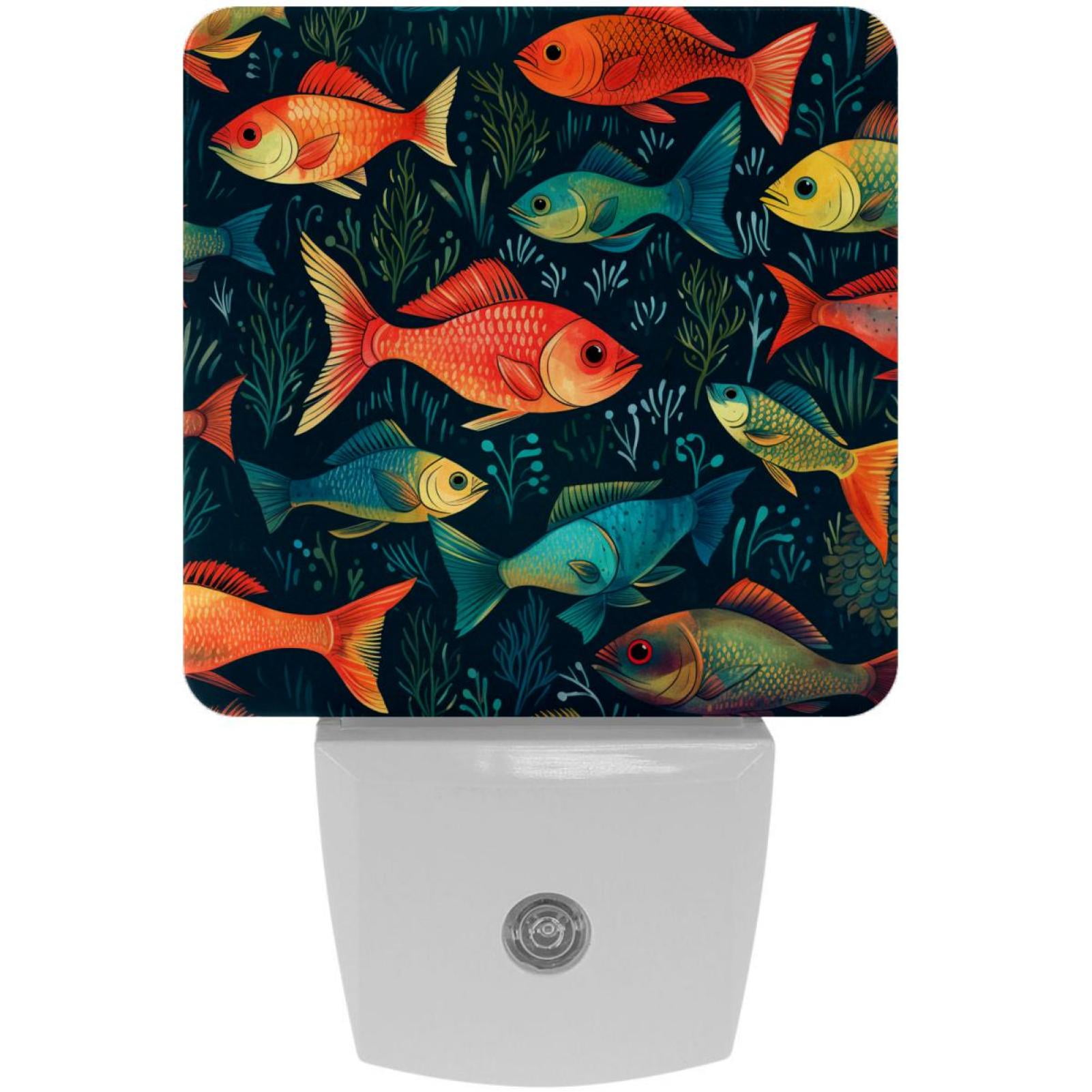 Fish LED Square Night Lights - Portable and Stylish for Bedroom and ...