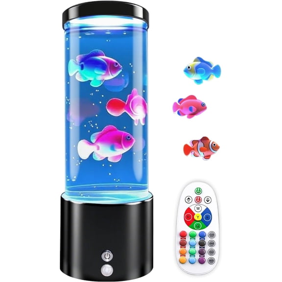 Fish Lamp - 16 Color Changing Lamps Novelty Night Light Mood Table Lamp, 4 Gradient Modes, Decorative Light for Rooms, Suitable for Parties, Holidays