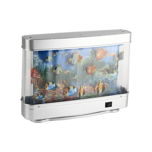 Fish Lamp Decor with Moving Fish & Realistic Tropical Aquarium | Mini Artificial Fish Tank with Sensory Light, Easy to Install, Perfect for Home & Office Use