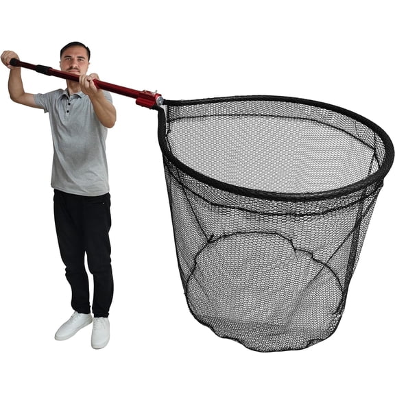 Fish Landing Net with Extendable Aluminum Telescoping Handle, Large Fishing Net for Steelhead,Catfish, Bass, Salmon, Flyfish,Trout, Flagfish, Tuna Fishing net Extend to 82 Inches - HeavyDuty