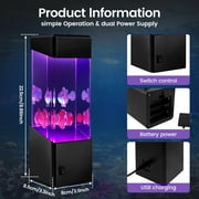 Fish Lava Lamp USB/Battery Operated LED Fish Night Light Auto Color Changing Simulated Fish Aquarium Night Light with 2 Fake Fish Cute Fish Sensory Lights for Kids Bedroom Living Room Decor