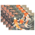 thumbnail image 1 of Fish and Leaves 12×18 inch Placemats Heat Resistant Washable Foldable Rectangular Placemats Set Decoration Indoor Outdoor for Kitchen Dining Table 6PCs, 1 of 8