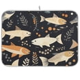 thumbnail image 1 of Fish Leaves Yellow Dish Drying Mat Dish Drainer Rack Mats Water Absorbent Non-Slip Easy Clean Heat Resistant for Kitchen Counter, 1 of 8