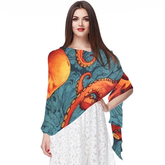 Fish Light and Breathable Chiffon Yarn Silk Scarf - Translucent 180*73 Size for Women