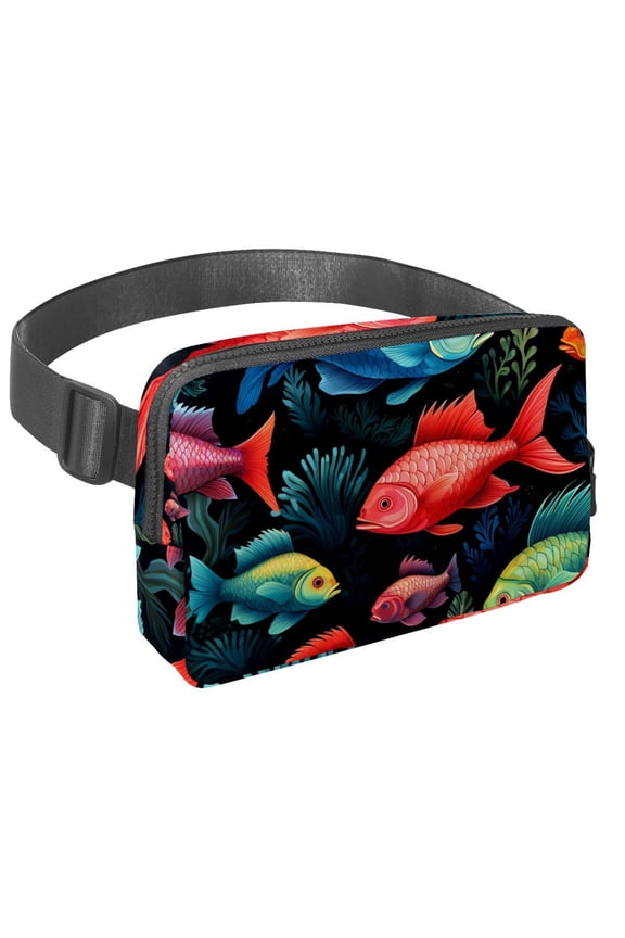 Fish Lightweight Adjustable Extension Strap Unisex Sling Bag Fanny Pack Belt Bag