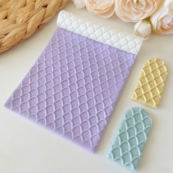 Fish-Lin Pattern Soft Clay Texture Roller DIY Embossing Tool for Polymer Clay, Air-Dry Clay, Oven-Bake Clay, Compatible with Yulin Brand Designs
