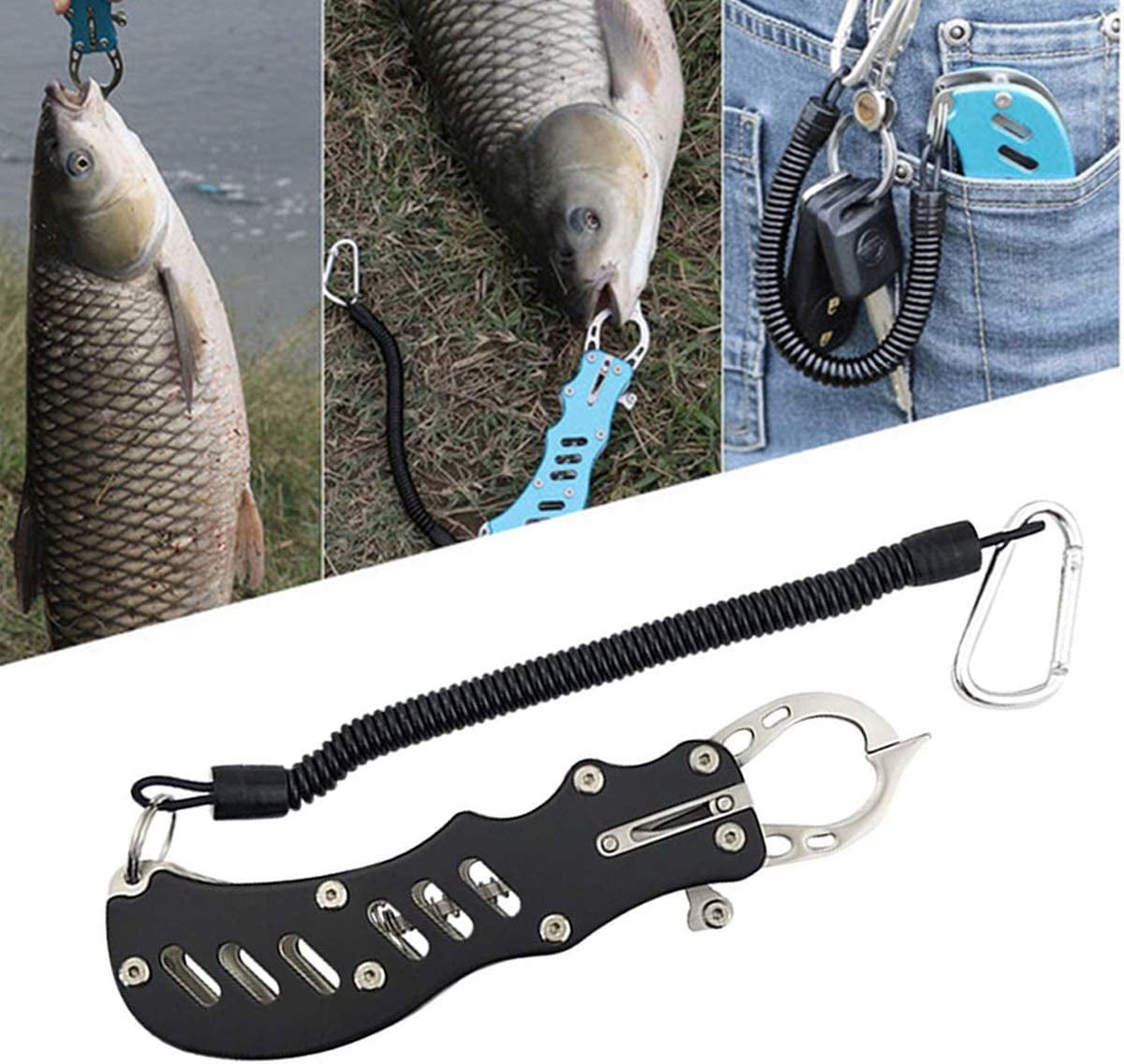 Fish Lip Gripper Portable Fish Grabber for Salt Water & Freshwater  Aluminium Stainless Steel Mini 