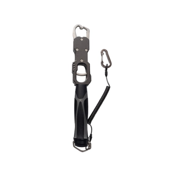 Fish Lip Gripper with Built in Measurement Mark Gray Anti Slip Handle for Freshwater and Saltwater Fishing
