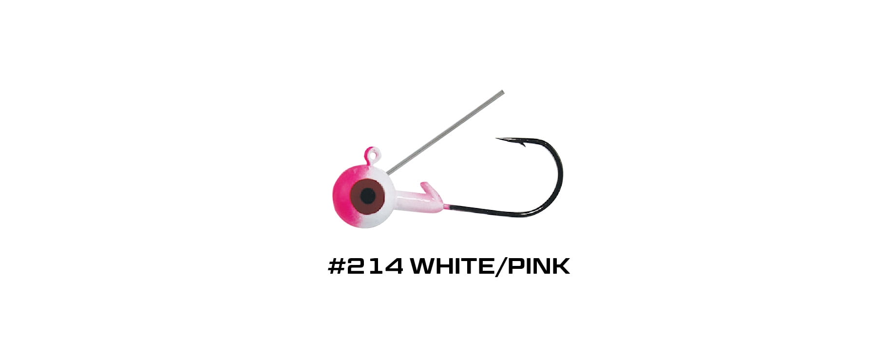 Fish Luck E Round Jig Head Weed Guard Fishing Lure, 1/16 oz, White/Pink, 5 Pack