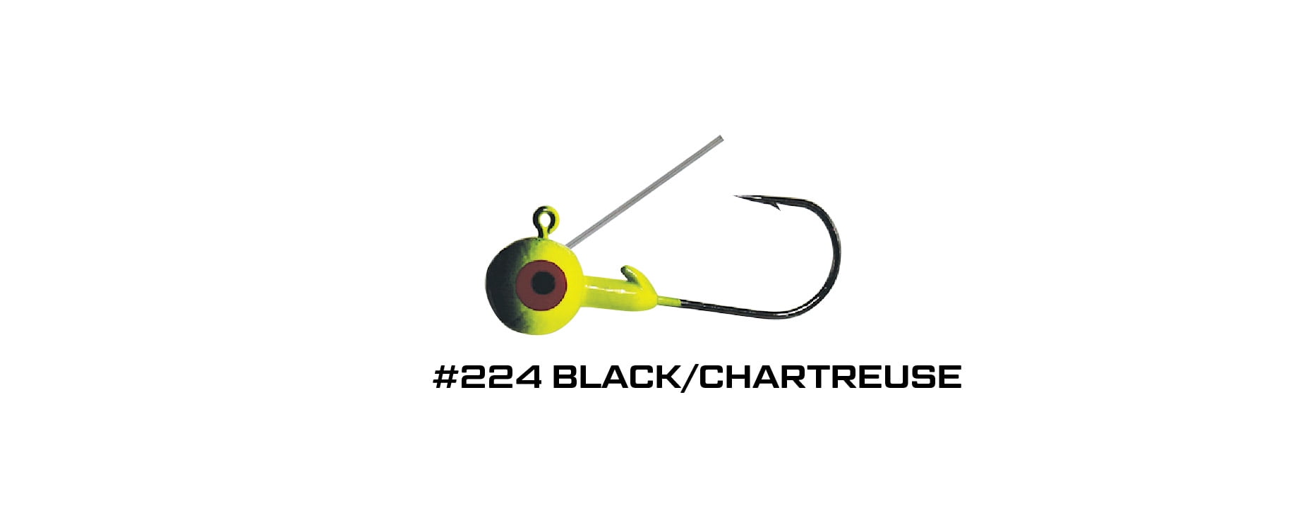 Fish Luck E Round Jig Head Weed Guard Fishing Lure, 1/4 oz, Black/Chartreuse, 5 Pack