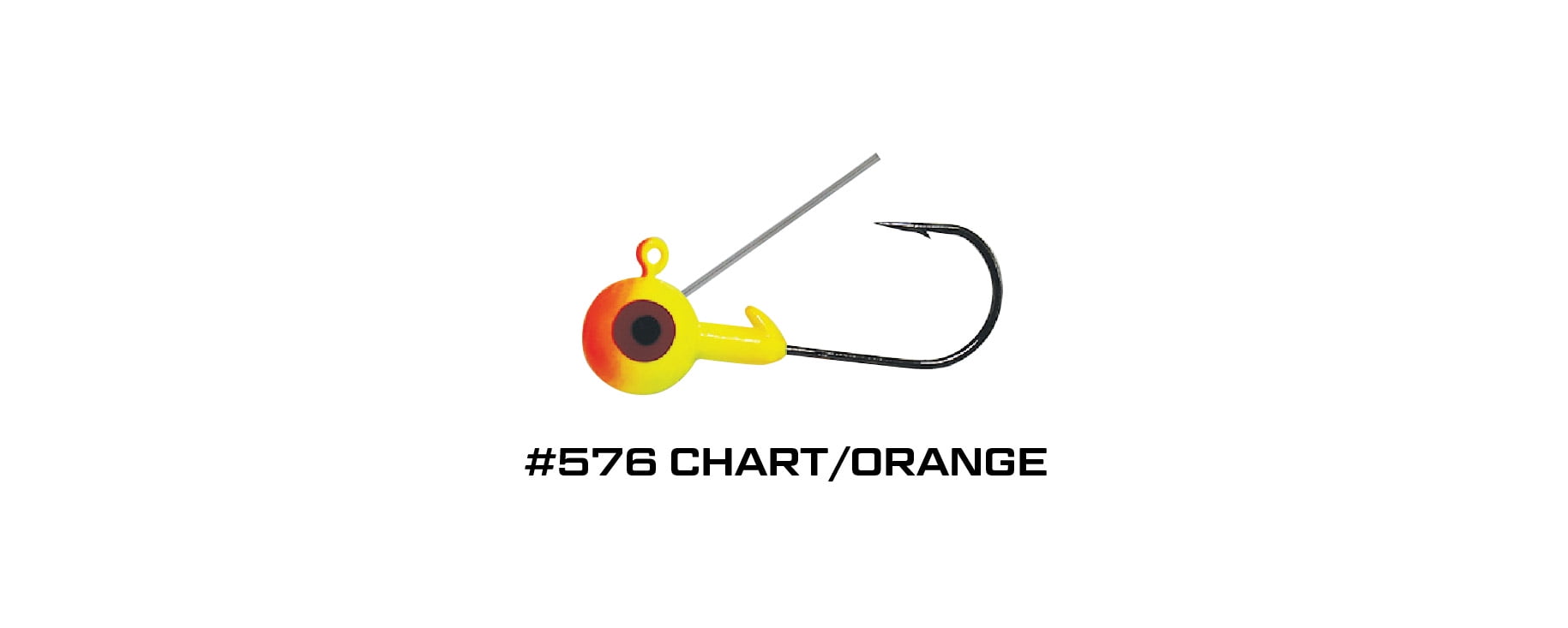 Fish Luck E Round Jig Head Weed Guard Fishing Lure, 1/8 oz, Chartreuse/Orange, 5 Pack