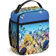 thumbnail image 1 of Fish Lunch Bag Insulated Lunch Box Reusable Totes For Women Men Work Picnic Camping,Underwater Sea World Animal,Portable Lunchbox for adults,Green, 1 of 6