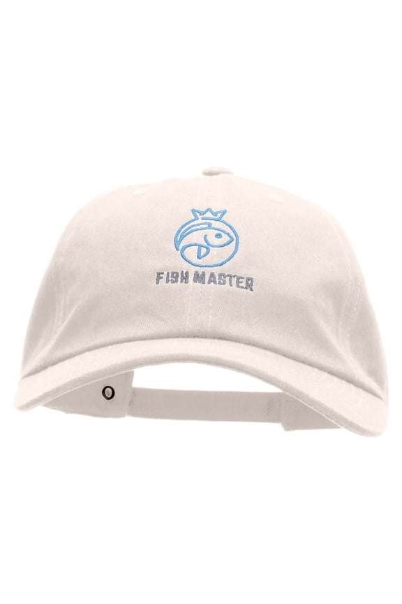 Fish Master Embroidered Unstructured Cotton Twill Washed Cap - Beige OSFM