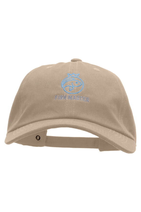 Fish Master Embroidered Unstructured Cotton Twill Washed Cap - Khaki OSFM